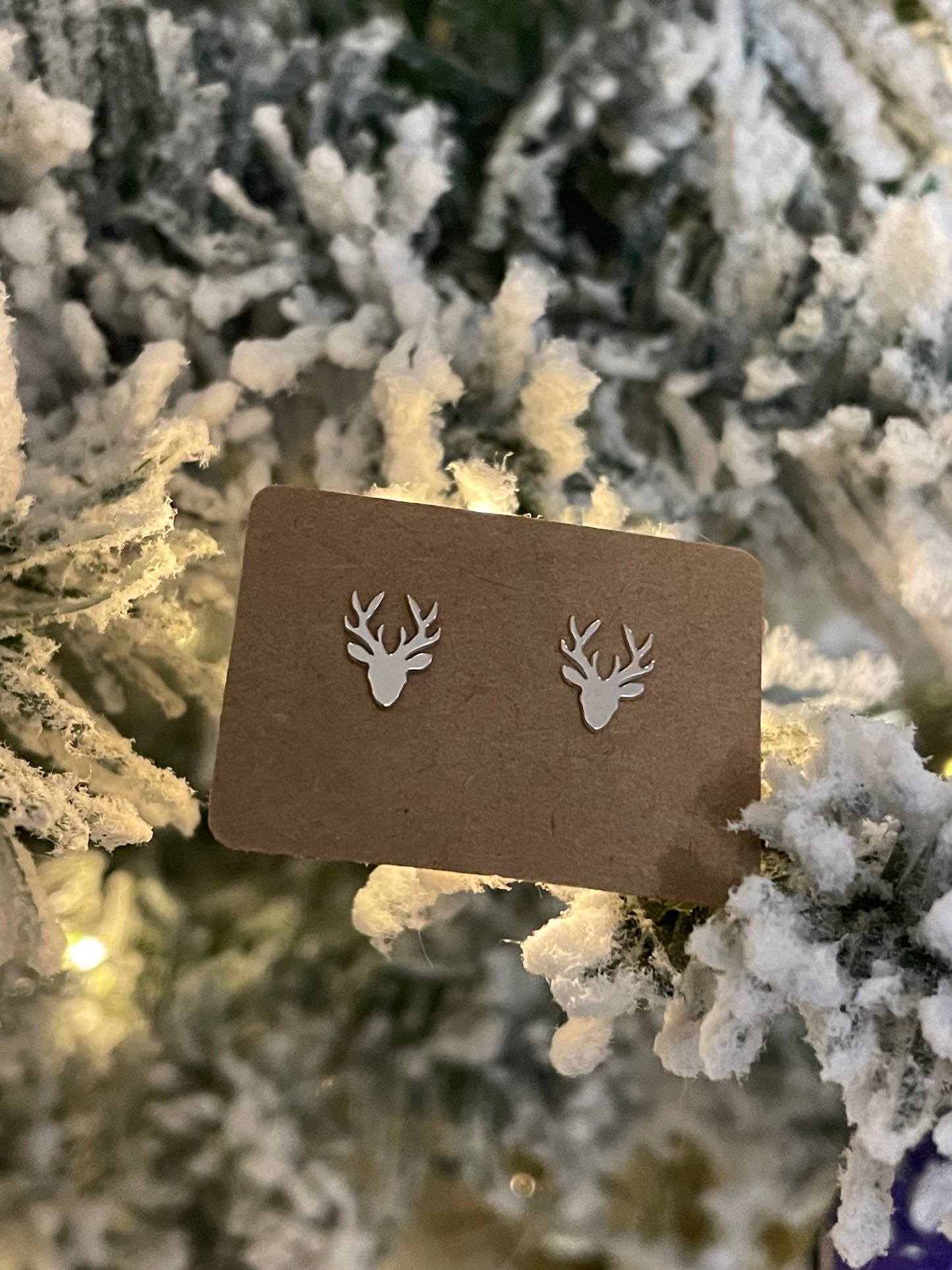 Sterling Silver Stag Studs