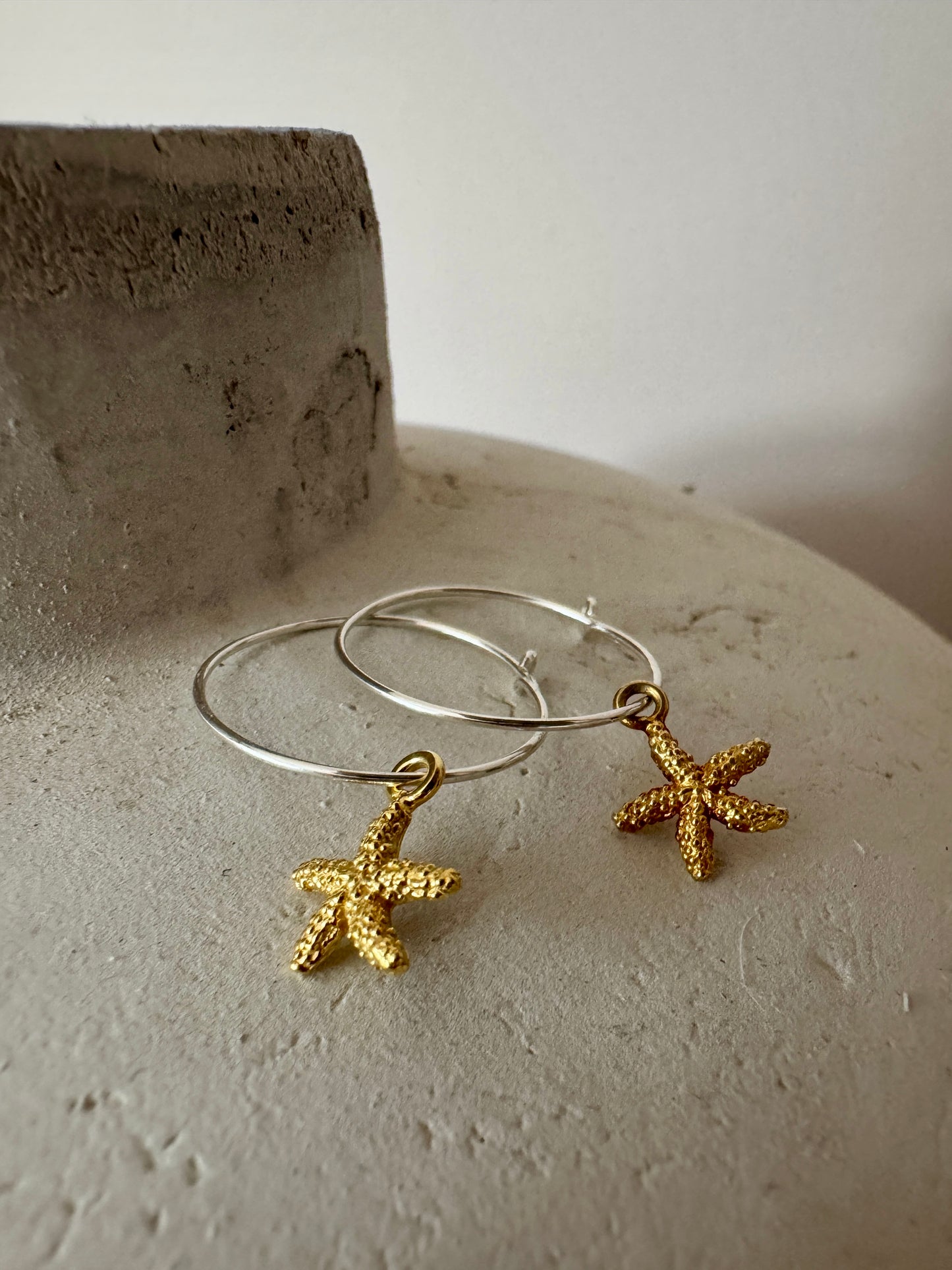 Starfish Charm Hoops