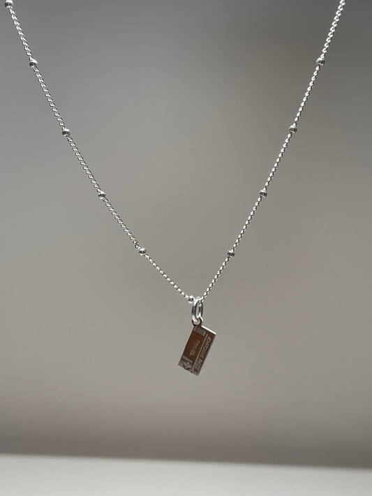 Sterling Silver Travel Ticket Necklace