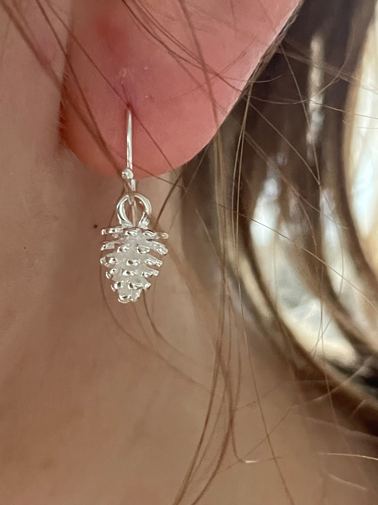Sterling Silver Fir-cone Earrings