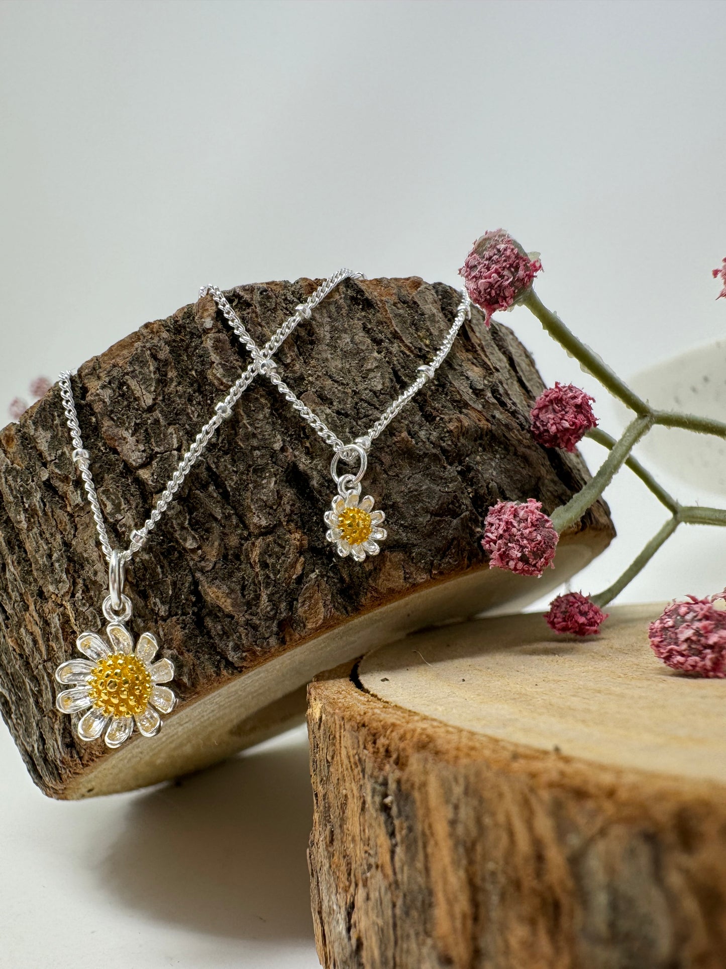 Sterling Silver Daisy Necklace