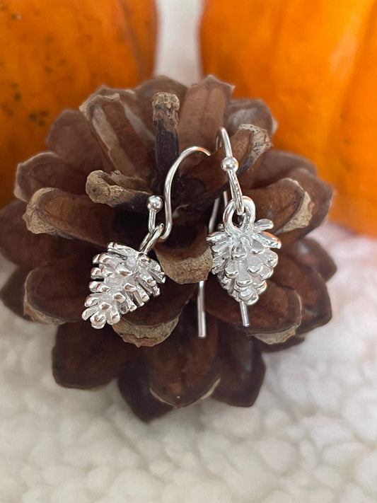 Sterling Silver Fir-cone Earrings