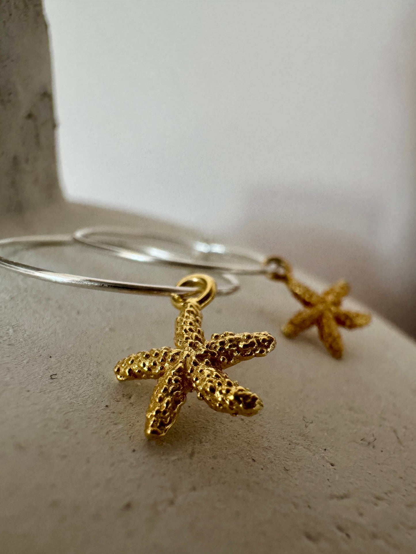 Starfish Charm Hoops