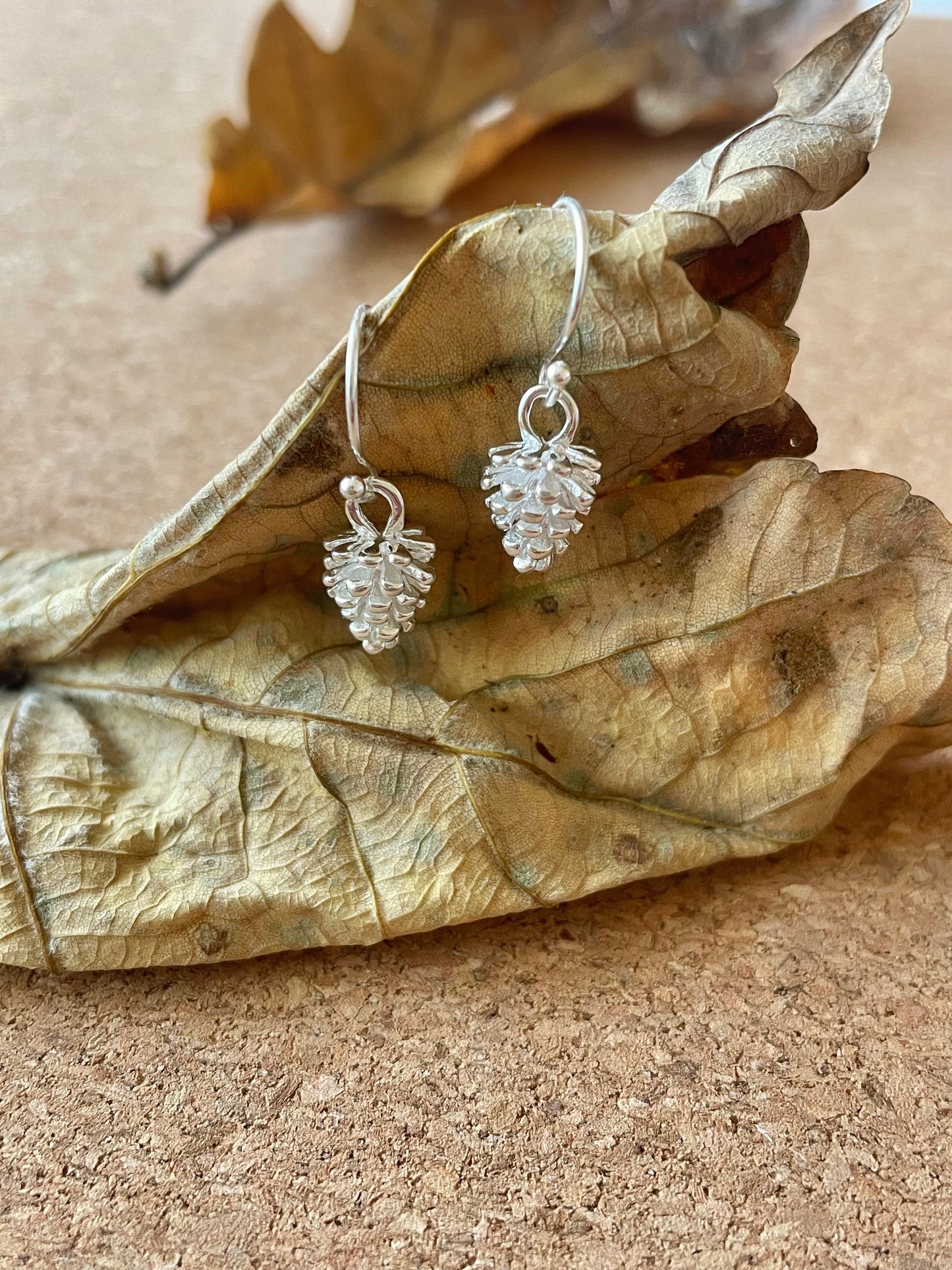 Sterling Silver Fir-cone Earrings