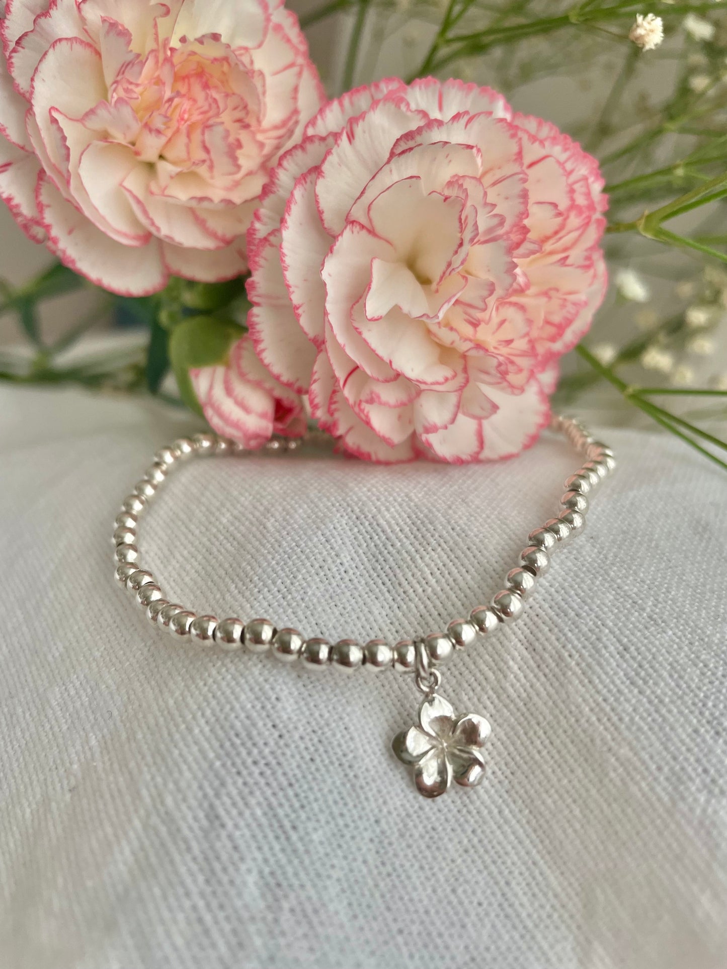 Sterling Silver Flower Bracelet